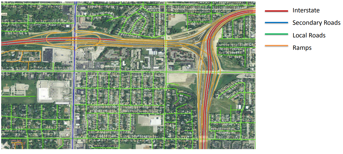 Example of road density and categories of roads with a National Agricultural Image Program orthoimage, New Orleans, LA. Example of road density and categories of roads with a National Agricultural Image Program orthoimage, New Orleans, LA.